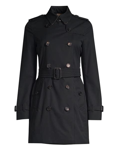 burberry kensington mid length trench coat black